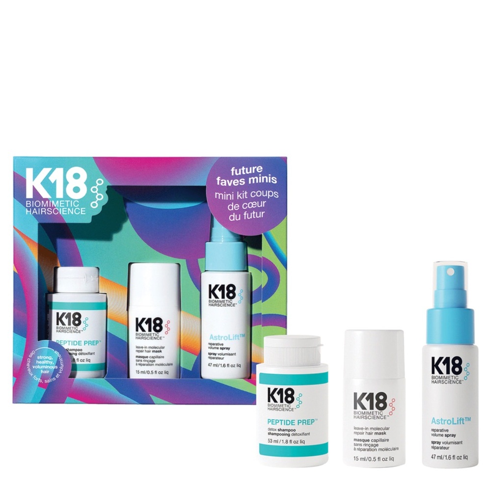 K18 Biomimetic Hairscience Hair Care Mini Kit - Blue and White